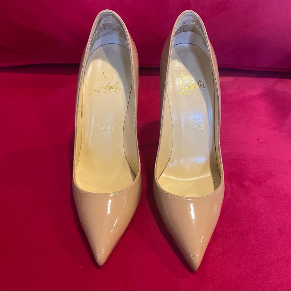 Christian Louboutin Pigalle 120 Nude Patent Leather 38.5